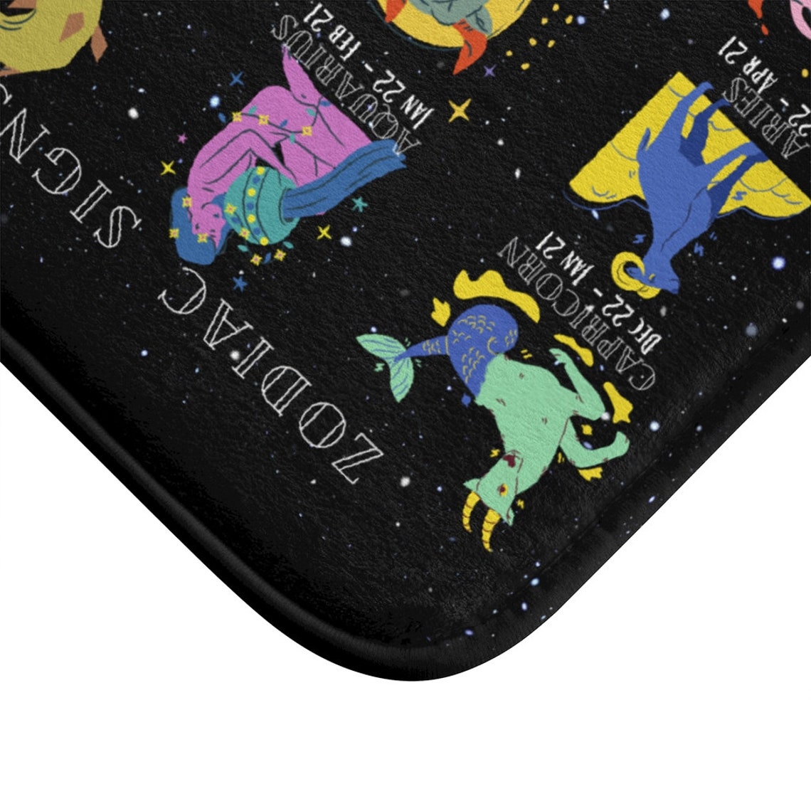 Zodiac Signs Symbols Chart Bath Mat Etsy