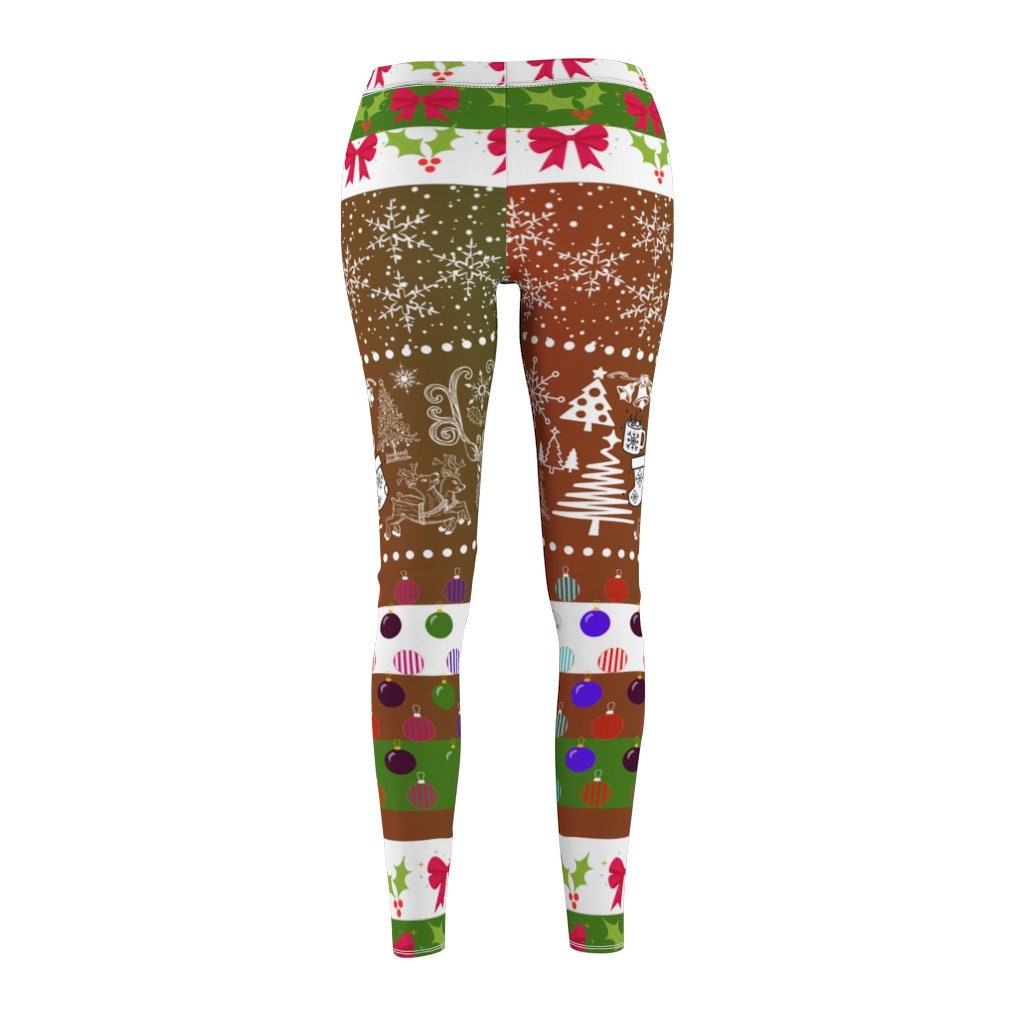 Christmas Red Green and White Women's Leggings - Etsy