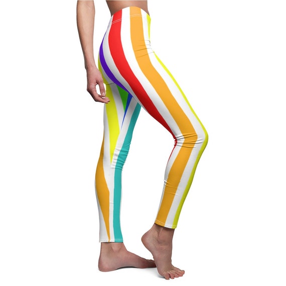 Rainbow Stripe Women's Casual Leggings - Etsy