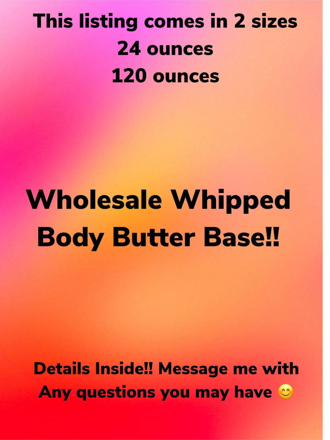 Wholesale Whipped Body Butter Base 24oz and 120oz Dont See the Scent