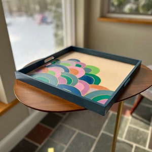 Colorful Hand Painted Wood Tray