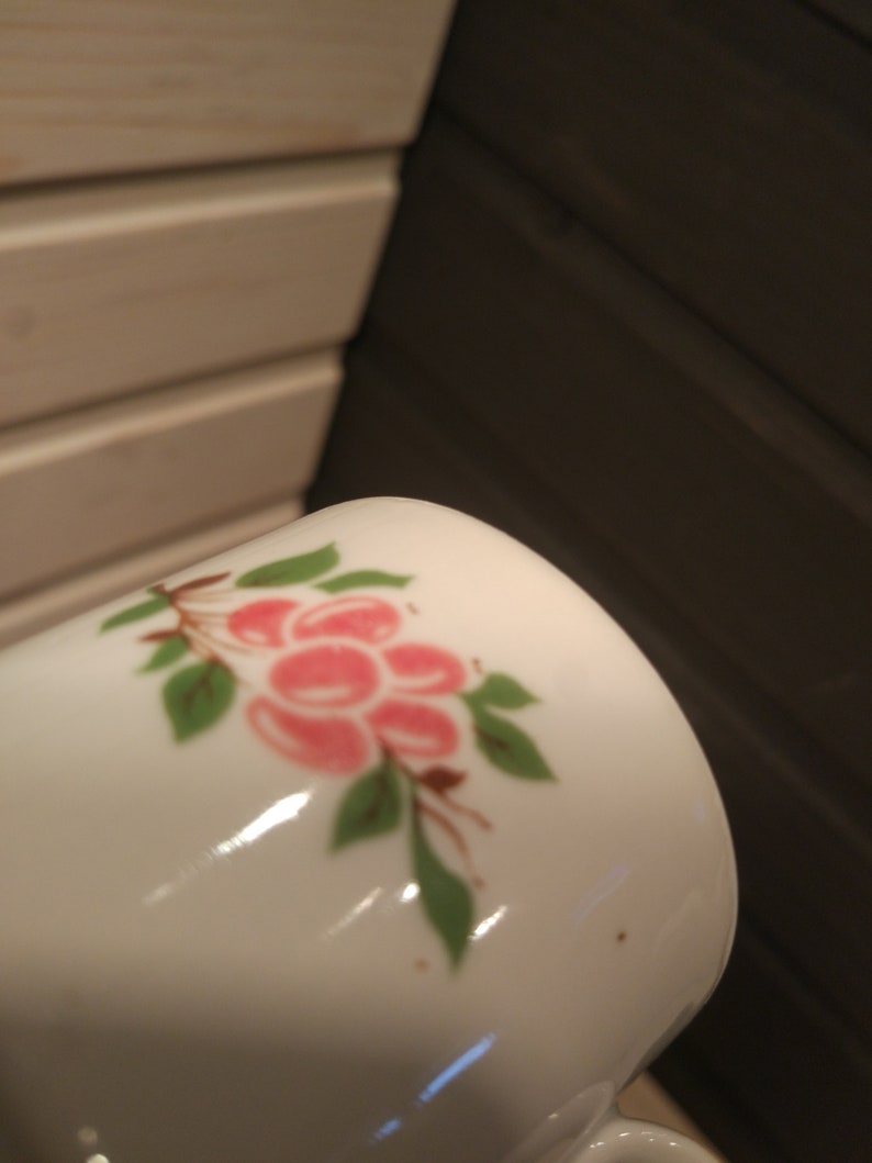 Vintage espresso cup Soviet ceramic espresso cup Unique coffee cup with floral design