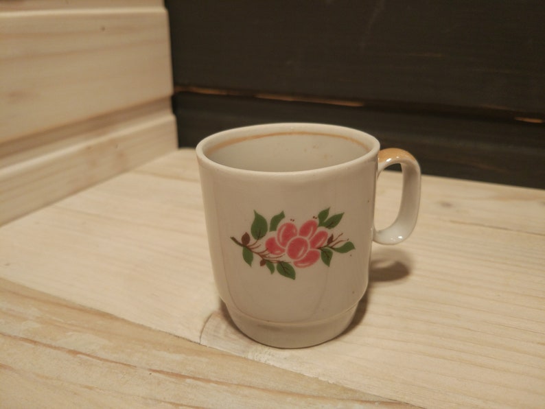 Vintage espresso cup Soviet ceramic espresso cup Unique coffee cup with floral design