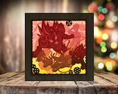 Dragon Z Paper Cut Light Box Template Files, Shadow Box SVG, Shadow Box, 3D Papercut LightBox Svg File DIY, Cricut Svg, Silhouette Svg
