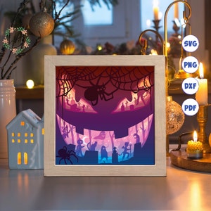 3D Halloween 19A, Shadow Box Svg, For Cricut, For Silhouette, Layered Template, Paper Cut Files