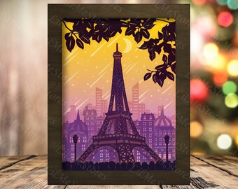 Eiffel 3D Paper Cut Light Box, Papercut Lightbox, Shadow Box, Dream Lightbox, Dream Box, Night Light, Decoration Box