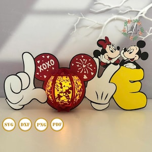 Maus Liebe Laterne Papierschnitt, Weihnachtslaterne svg, Xmas Shadow Box, Weihnachtssilhouette Laterne, Christmas3d Box, Light Box svg
