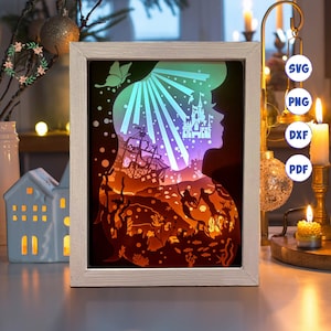 3D Ocean 7, Schattenbox-Svg, Für Cricut, Für Silhouette, Schichtvorlage, Papierschnittdateien