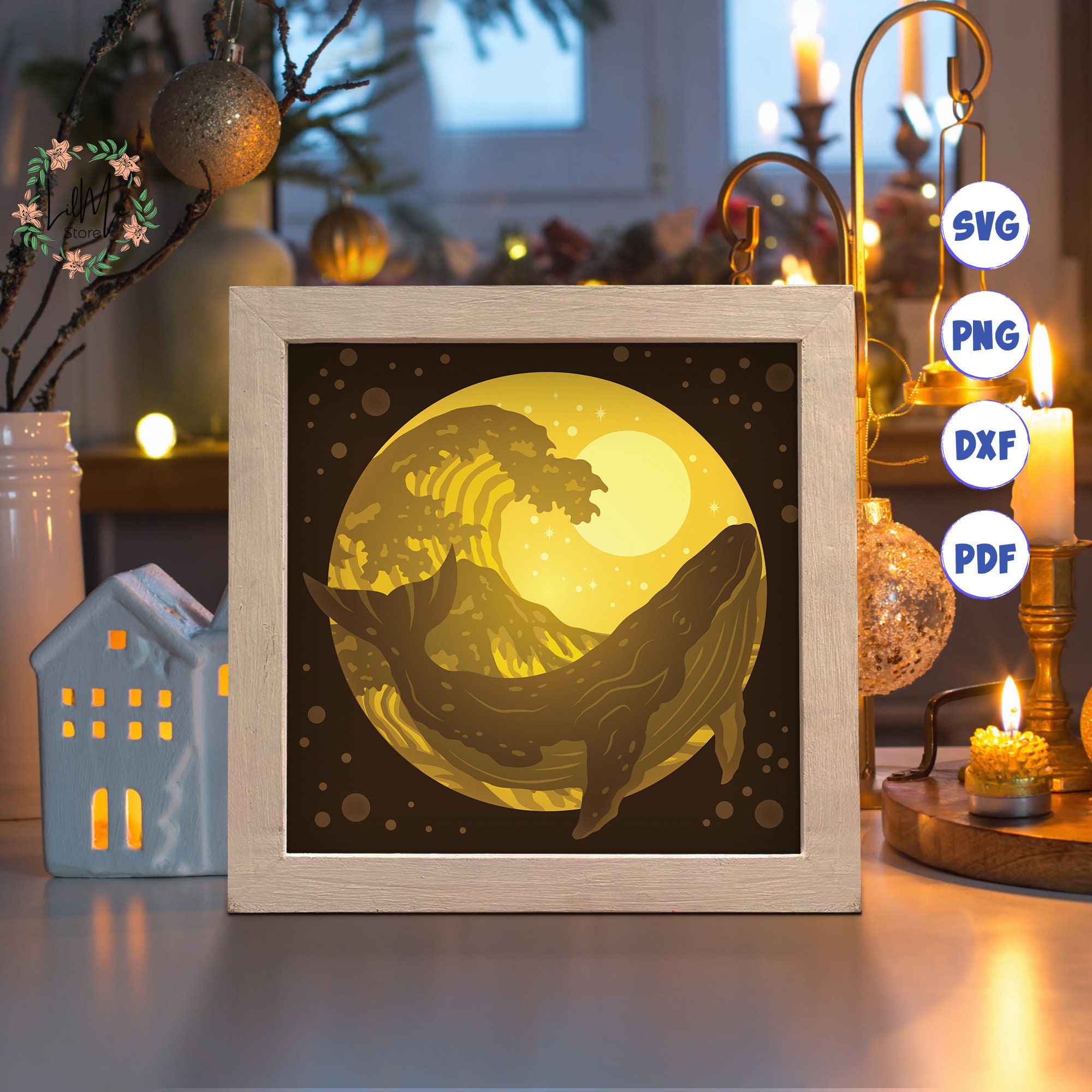 3D Whale Shadow Box SVG: Layered Paper Cut Template (digital Files) - Etsy