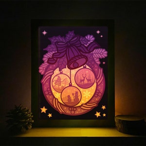 3D-Frohe Weihnachten 20A, Schatten-Box-Svg, für Cricut, für Silhouette, Schichtvorlage, Papierschnitt-Dateien-Datei