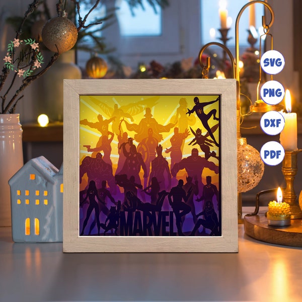 Marv Square Paper Cut Light Box Template, 3D Shadow Box SVG Files, Shadow Box Paper Cut, Light Box SVG, 3D Papercut Light Box SVG File Marv Square Paper Cut Light Box Template, 3D Shadow Box SVG Files, Shadow Box Paper Cut, Light Box SVG, 3D Papercut Light Box SVG File