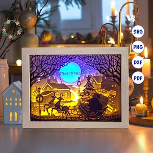 3D Merry Christmas 8 , Shadow Box Svg, For Cricut, For Silhouette, Layered Template, Paper Cut Files