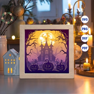 3D Halloween 3AA, Shadow Box Svg, For Cricut, For Silhouette, Layered Template, Paper Cut Files