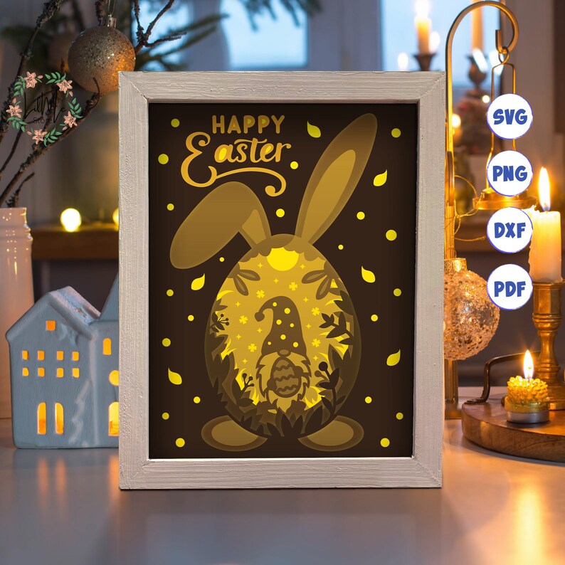 Easter 3D Shadow Box SVG: Layered Paper Cut Light Box (digital Files ...