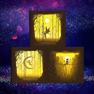 Basteln Sie 1 Scherenschnitt Licht Box Vorlage Dateien - Schattenbox svg - Schattenbox - 3D Lightbox svg Datei diy - Cricut svg - Silhouette svg