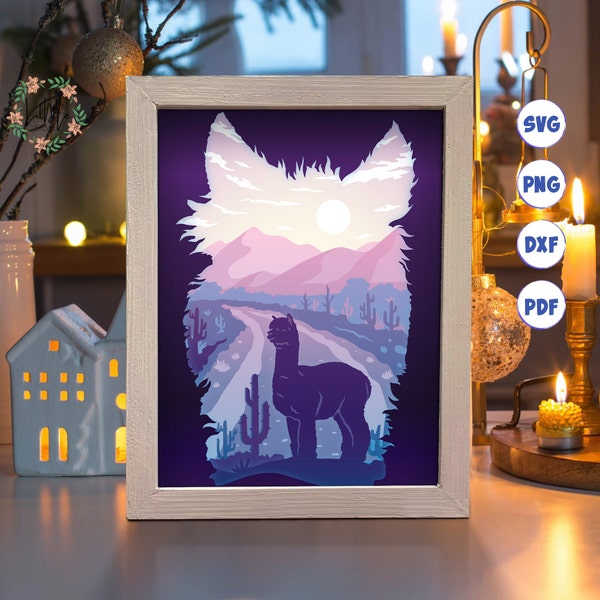 Apalca Paper Cut Light Box Template, 3D Shadow Box SVG Files, Shadow Box Paper Cut, Light Box SVG, 3D Papercut Light Box SVG File