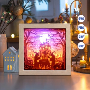 3D Halloween 11A, Shadow Box Svg, For Cricut, For Silhouette, Layered Template, Paper Cut Files