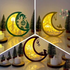 Pack 3 Christmas 1 Moon Christmas Lantern SVG for Cricut Projects DIY ...