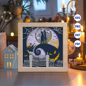 Pesadilla 3D 7A, Caja de sombras SVG, Para Cricut, Para Silhouette, Plantilla en capas, Archivos de corte de papel