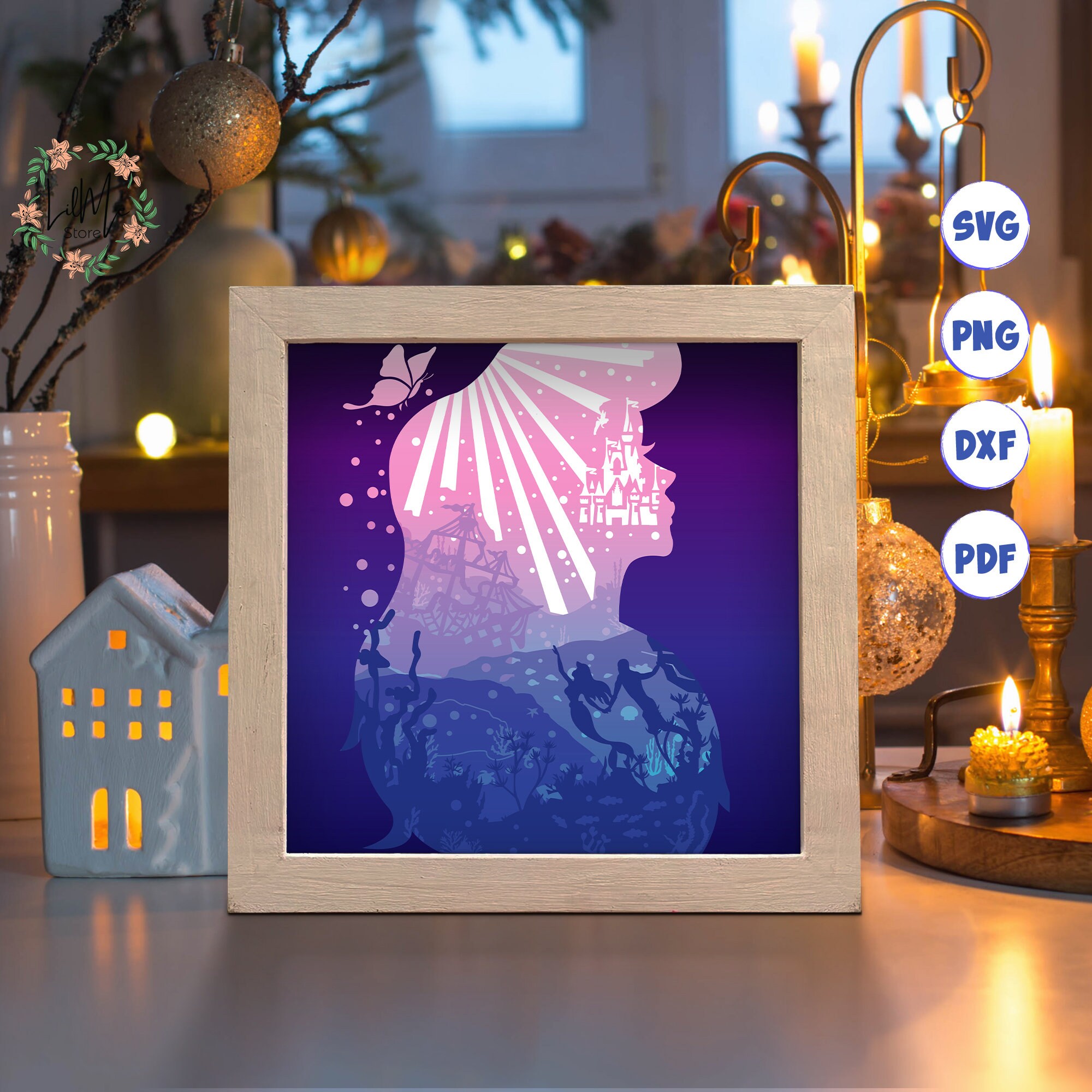 Ocean Shadow Box SVG: 3D Layered Paper Cut Template (digital Download ...