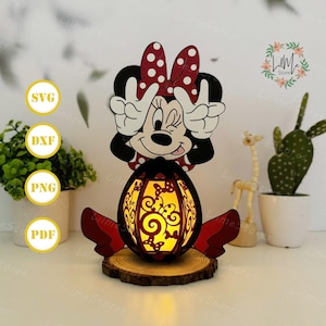 Lanterne de souris en papier découpé, svg lanterne de souris, boîte d'ombre de souris, lanterne de silhouette de dessin animé, boîte 3d de dessin animé, boîte lumineuse Svg 2