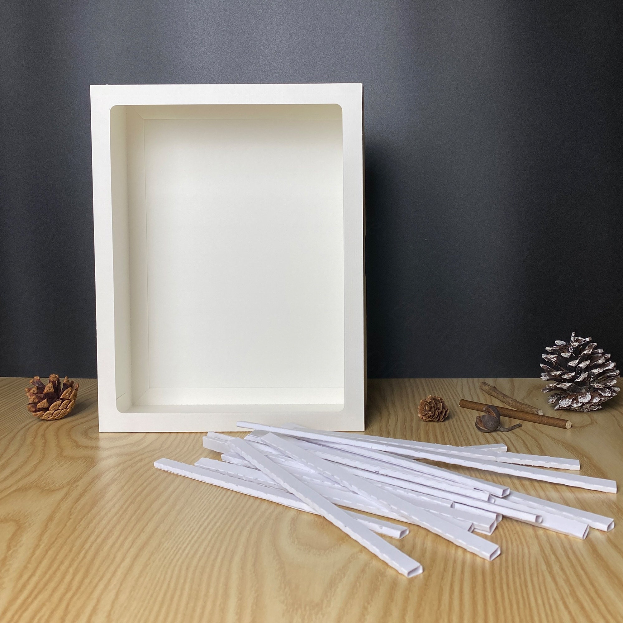 8x8 Shadow Box Frame Display Case 2 inch Depth Great for Collage 6 Pins  Included