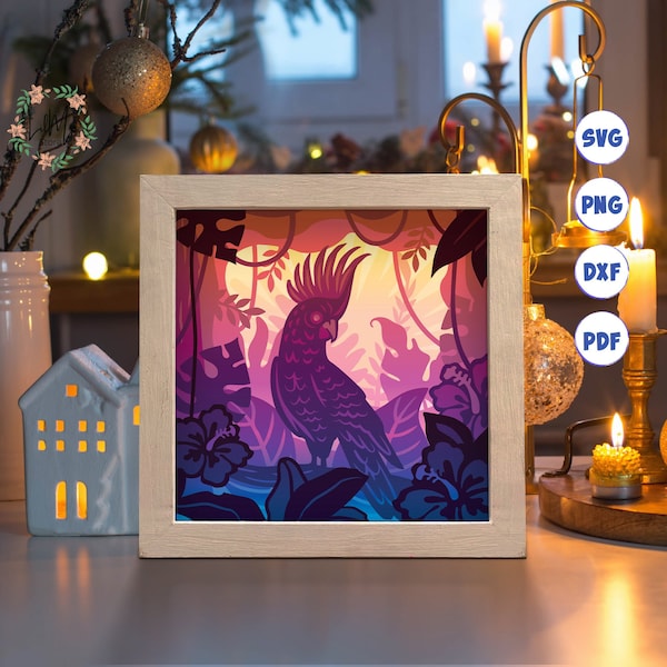 Cockatoos Paper Cut Light Box Template, 3D Shadow Box SVG Files, Shadow Box Paper Cut, Light Box SVG, 3D Papercut Light Box SVG File Cockatoos Paper Cut Light Box Template, 3D Shadow Box SVG Files, Shadow Box Paper Cut, Light Box SVG, 3D Papercut Light Box SVG File