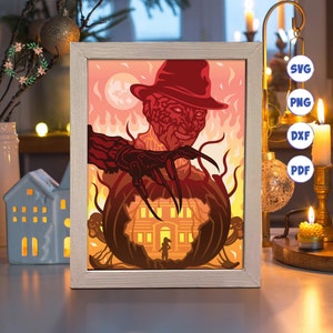 Halloween 3D 22A, Caixa de Sombras Svg, Para Cricut, Para Silhouette, Modelo em Camadas, Arquivos de Corte de Papel