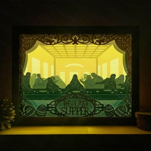 3D The Last Supper, Shadow Box Svg, For Cricut, For Silhouette, Layered Template, Paper Cut Files