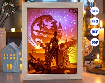 3D Star Shadow Box SVG: Layered Paper Cut Template (Digital Download) 4