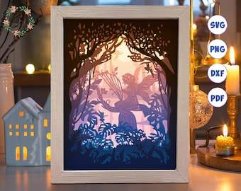 3D Fairy Shadow Box SVG: Layered Paper Cut Template (Digital Download)