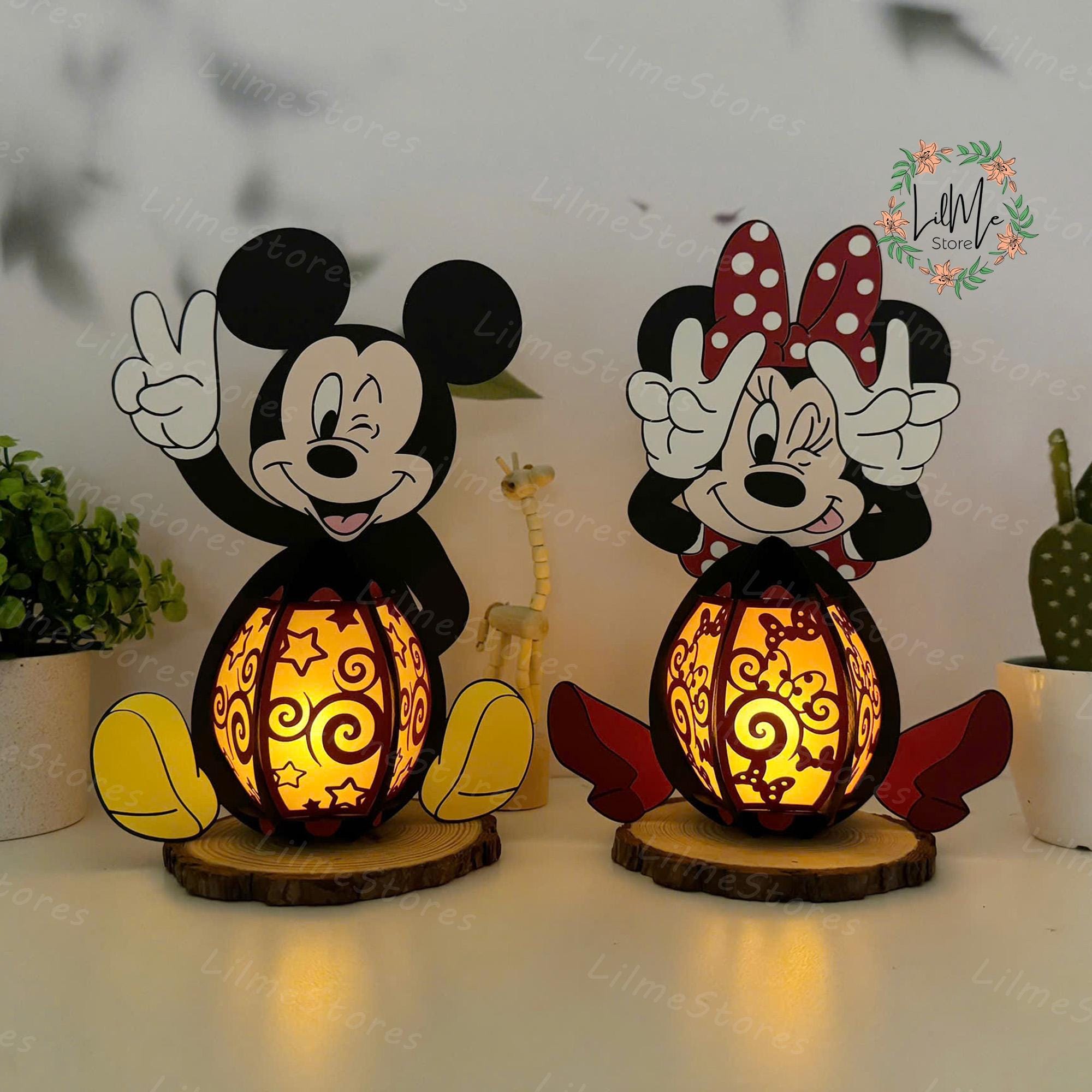 Pack 2 Mouse Lantern Paper Cut, Mouse Lantern svg, Mouse Shadow Box, Mouse Silhouette Lantern, Mouse 3d Box, Light Box Svg