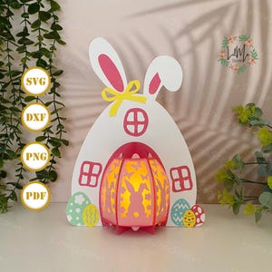 Lanterne de Pâques en papier découpé, lanterne de Pâques svg, boîte d'ombre d'Halloween, lanterne Silhouette de Pâques, boîte 3d de Pâques, boîte à lumière Svg