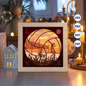 3D Volleyball, Shadow Box Svg, For Cricut, For Silhouette, Layered Template, Paper Cut Files