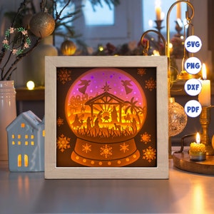 3D Xmas Nativity, Shadow Box Svg, For Cricut, For Silhouette, Layered Template, Paper Cut Files