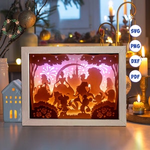 Personnages 3D, Svg Shadow Box, Pour Cricut, Silhouette, Modèle en couches, Fichiers papier découpé