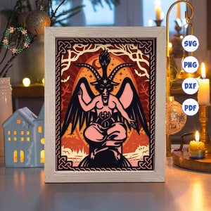 3D Baphomet, Shadow Box Svg, For Cricut, For Silhouette, Layered Template, Paper Cut Files