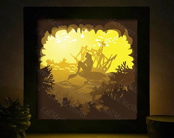 Ocean Waves Shadow Box SVG, Svg for Cricut Projects, 3D Layered SVG ...