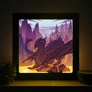 Dragon 4 3D Whale, Shadow Box Svg, For Cricut, For Silhouette, Layered Template, Paper Cut Files