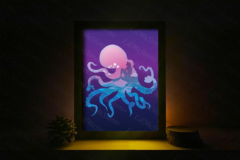 3D Octopus, Shadow Box Svg, for Cricut, for Silhouette, Layered ...