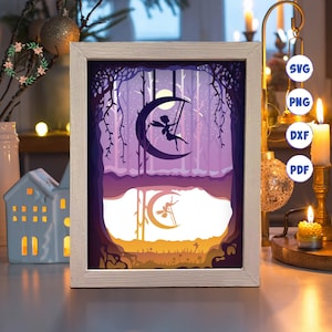 3D Tinker 3, Shadow Box Svg, pour Cricut, pour la silhouette, modèle en couches, fichiers papier découpé
