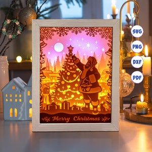 3D Santa Claus 3A, Shadow Box Svg, For Cricut, For Silhouette, Layered Template, Paper Cut Files