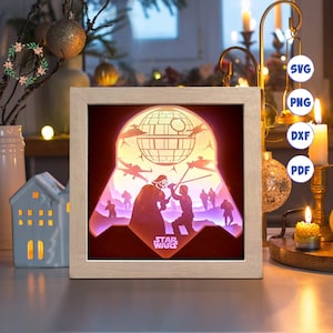 Étoile 3D 2, Svg Shadow Box, pour Cricut, pour la silhouette, modèle en couches, fichiers papier découpé