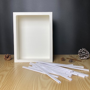 Marco de cartulina y espaciadores combinados Archivo digital DIY para caja rectangular, caja de luz 3D, caja de sombras, caja de luz de papel cortado 20 x 26 cm (8 x 10 pulgadas)