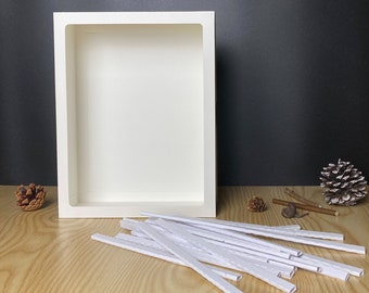 Combo Cardstock Frame And Spacers Digital File DIY For Rectangle Box, 3D Light Box, Shadow Box, Paper Cut Light Box 20x26 cm (8x10 inches)