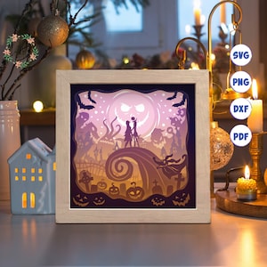 Incubo 3D 2A, Shadow Box SVG, Per Cricut, Per Silhouette, Modello a strati, File di ritaglio cartaceo