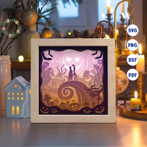 3D file Lightbox Nightmare Before Christmas 🎄・3D printing model