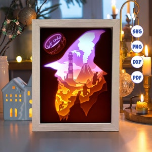 Anneaux 3D 1, Svg Shadow Box, pour Cricut, pour la silhouette, modèle en couches, fichiers papier découpé
