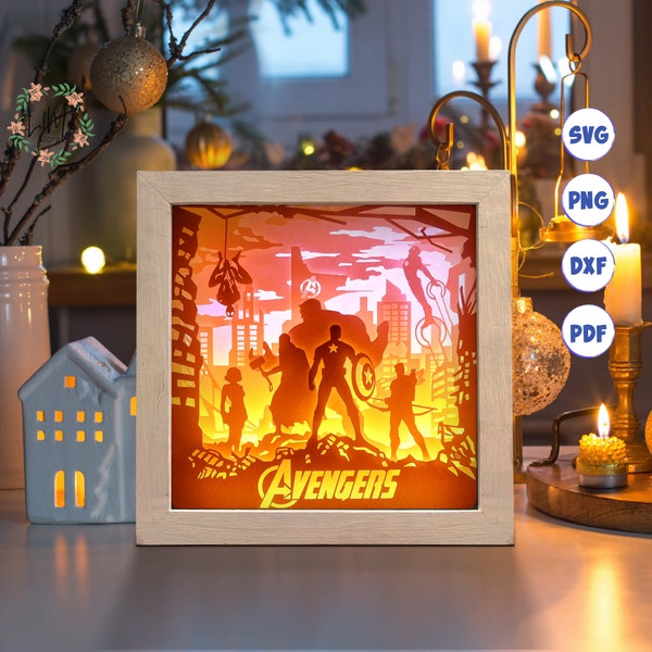Super Heroes Paper Cut Light Box Template, 3D Shadow Box SVG Files, Shadow Box Paper Cut, Light Box SVG, 3D Papercut Light Box SVG File Super Heroes Paper Cut Light Box Template, 3D Shadow Box SVG Files, Shadow Box Paper Cut, Light Box SVG, 3D Papercut Light Box SVG File