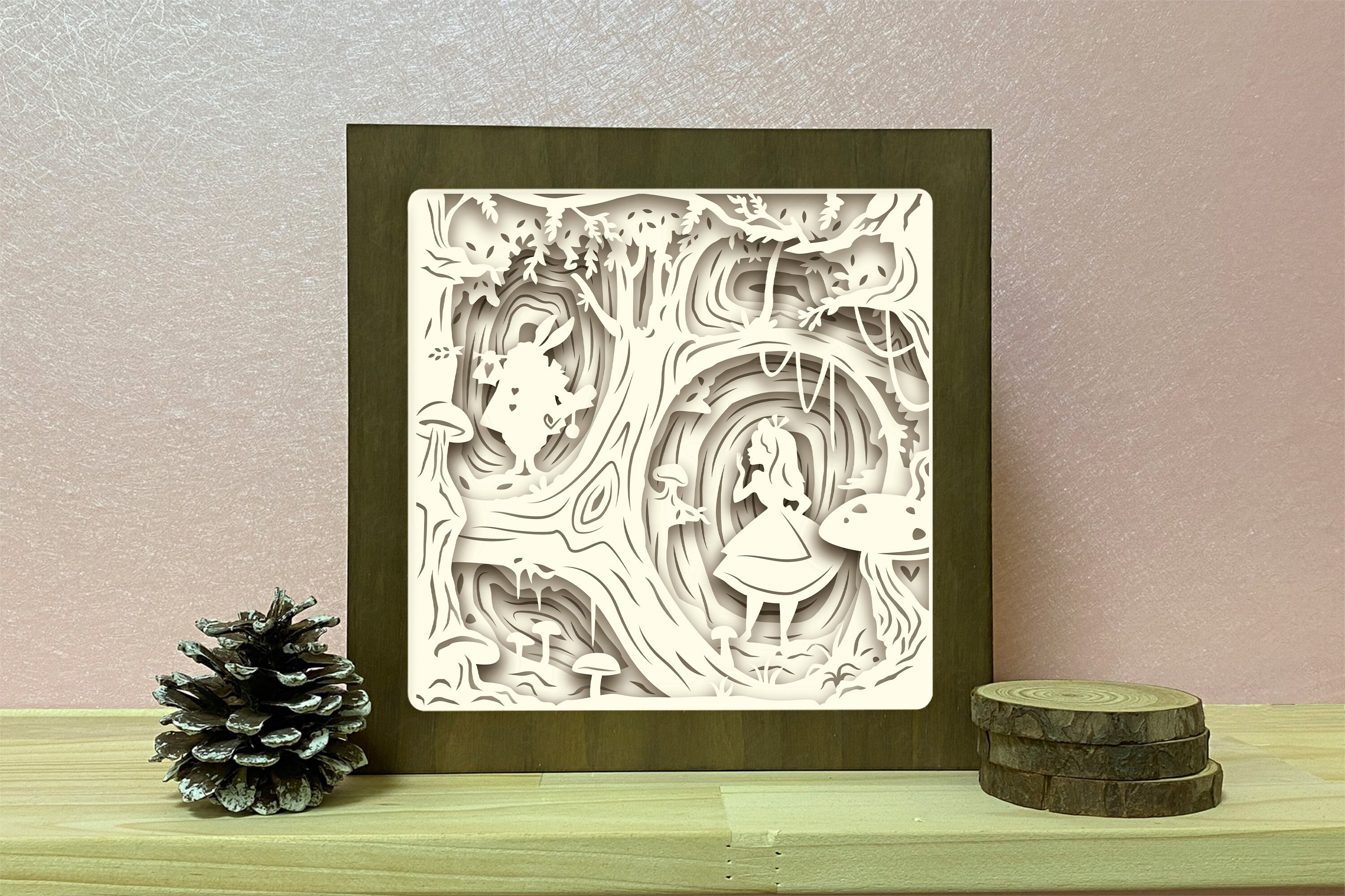 Alice 3D Paper Cut Light Box Shadow Box Night Light Bedroom Etsy UK